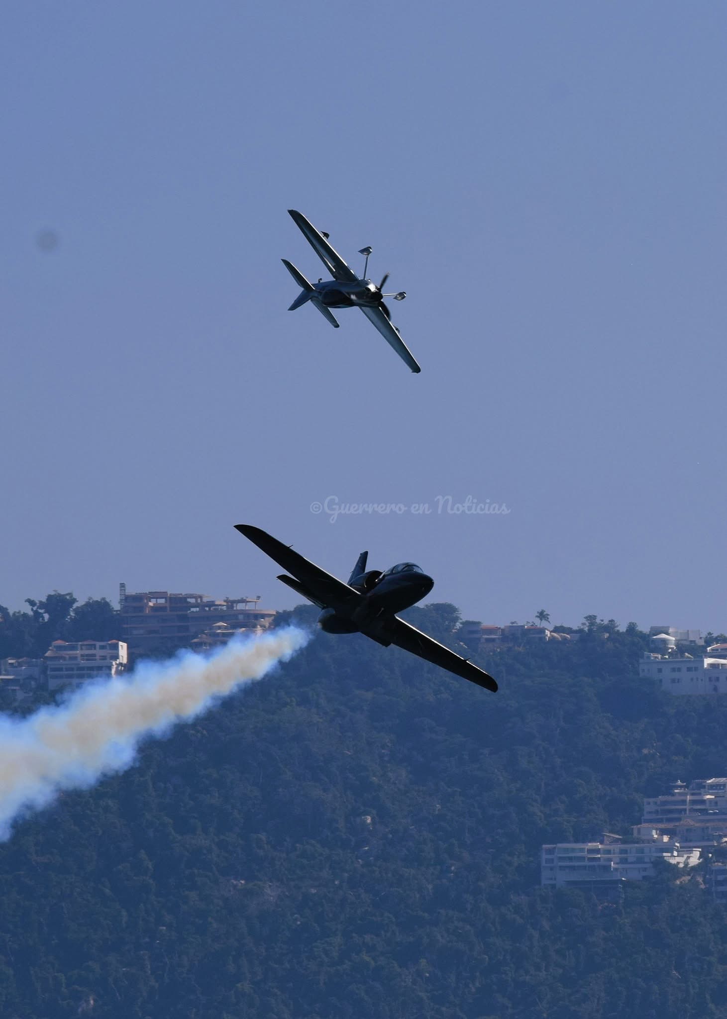 Formation with smoke trails